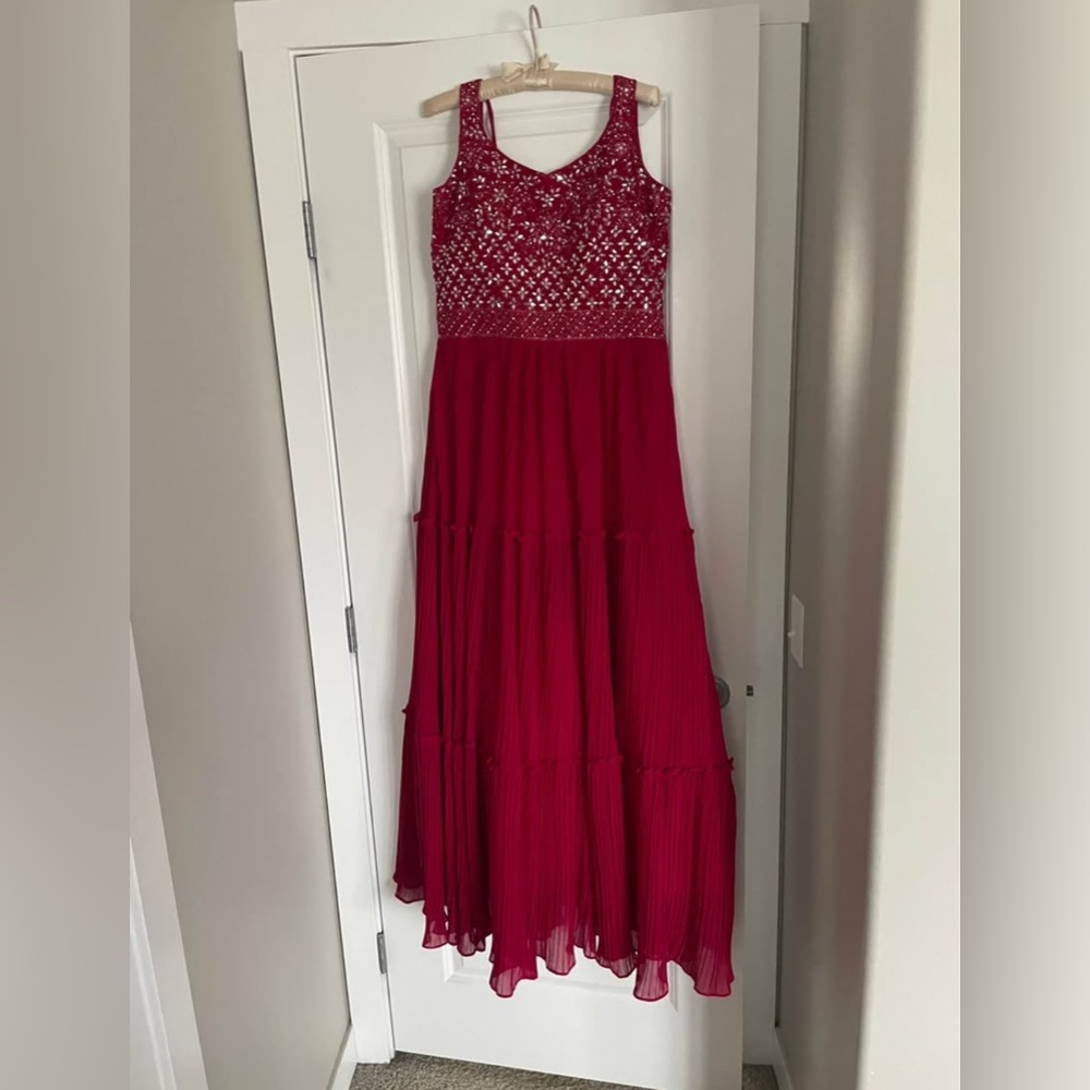 mirror work designer gown, indian frock dress party wear🩷brand new